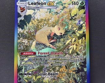 Cartas de bolsillo personalizadas TCG n.° 11 [ENG] Leafeon ex - Brillante texturizado