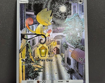 Cartas de bolsillo personalizadas TCG n.° 1 [ENG] Meowth - Texturizado brillante