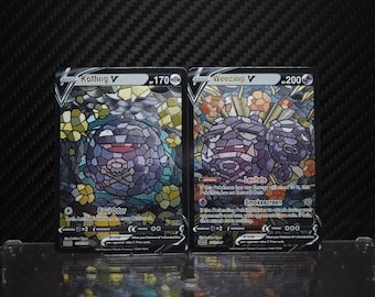 Proxy Cards - Lot of 2 in Cathedral glass style - Textured Holographic English