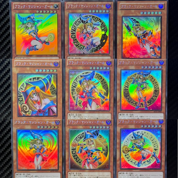 YGO Proxy Karten - Lot von 9 Dunkel Magier Girl Holographische Japanisch