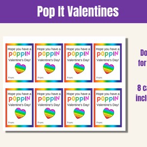 Printable Pop It Valentine Cards, Pop It Valentine Tags, Kids Valentine Cards, School Valentine Cards, Instant Download, Letter, A4