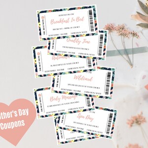 Editable Mother&#39;s Day Coupon Book Template, Printable Mom Coupons, Printable Coupon Book, Mothers Day Vouchers, Coupon Book For Mom