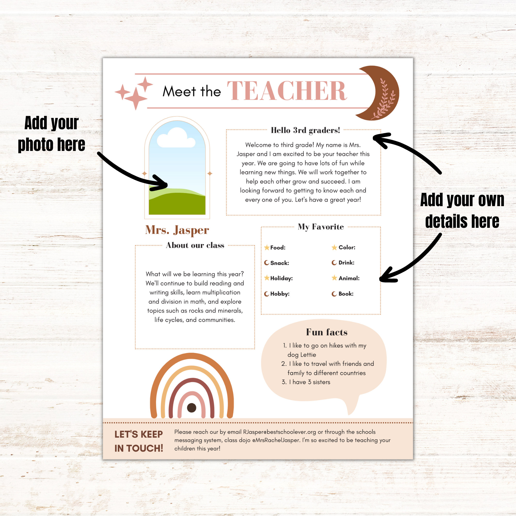 Editable Boho Meet the Teacher Template, Boho Chic Open House Printable ...