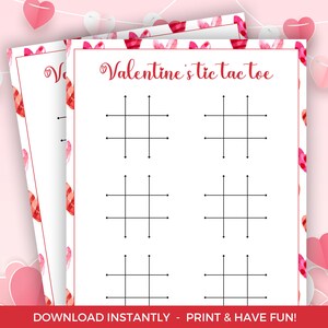 Valentine's Day Tic Tac Toe Game, Printable Valentine's Day Game ...