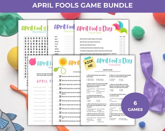 April Fools Day Game Bundle, Printable April Fools Day Activity Bundle, April Fools Day Party, April Fools Day Games, All Fools Day Games