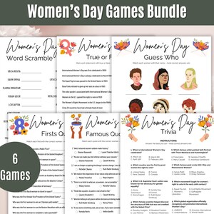 International Women&#39;s Day Games Bundle, Printable Women&#39;s History Month Bundle, Women&#39;s Day Games, Trivia Activities, Women&#39;s Day Party