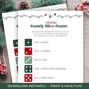 Christmas Candy Dice Game, Christmas Candy Game, Candy Dice Game, Christmas Activity, Classroom Game, Christmas Candy Game For Kids