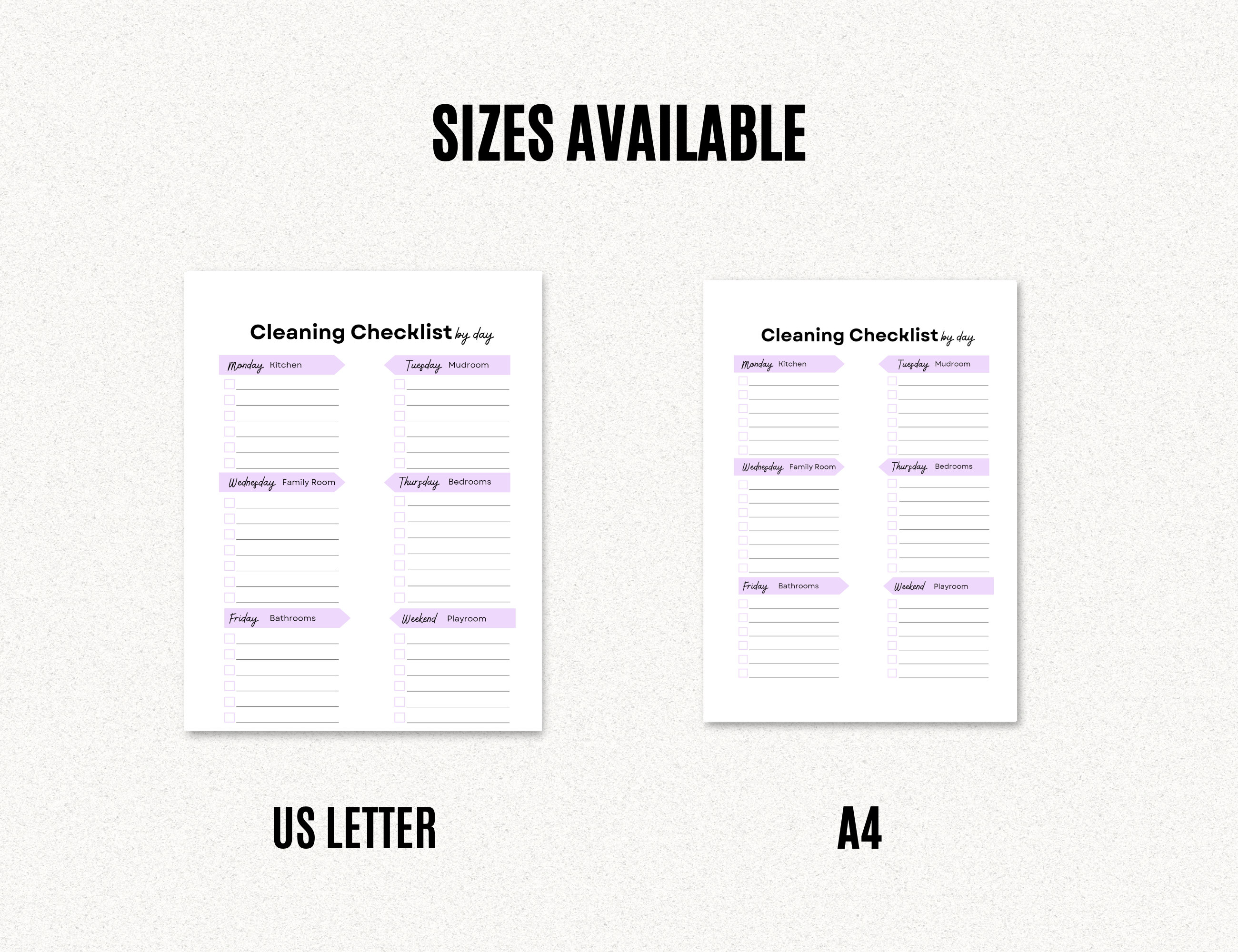 Printable Daily Cleaning Checklist, Daily Cleaning List, Cleaning