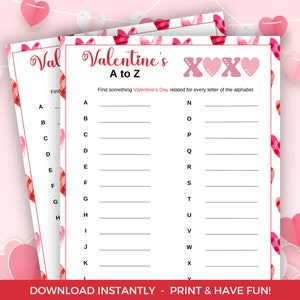 Valentine&#39;s Day Word Search Game, Printable Valentine&#39;s Day Game, Valentine&#39;s Day Party Game, Valentine&#39;s Day Activities, Games For Kids