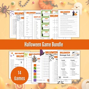 Halloween Game Bundle, Printable Halloween Games, Halloween Activities, Halloween Game Night, Halloween Games For Kids And Adults
