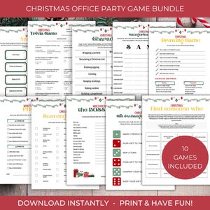 Christmas Office Party Game Bundle, Printable Holiday Work Party Games, Team Building Games, Holiday Coworker Games, Holiday Icebreaker Game