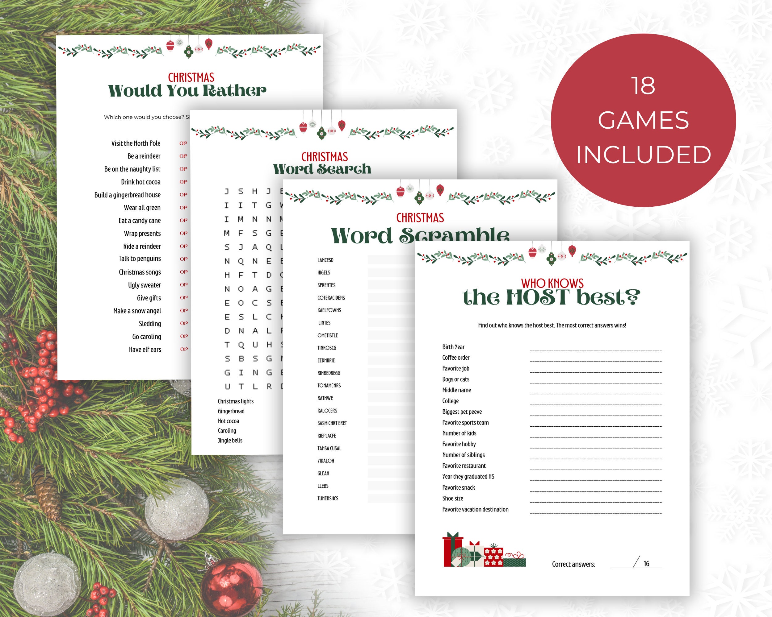 Christmas Party Game Bundle Printable - Il Fullxfull.5633697733 T2qc 