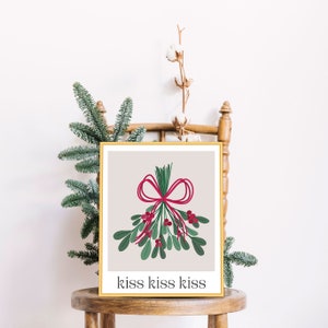Mistletoe Art Print, Mistletoe Digital Download, Mistletoe Digital Print, Christmas Print, Holiday Art Print, Mistletoe Printable Wall Art