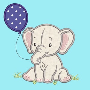 Elephant Boy Applique Embroidery Design (Instant Download)