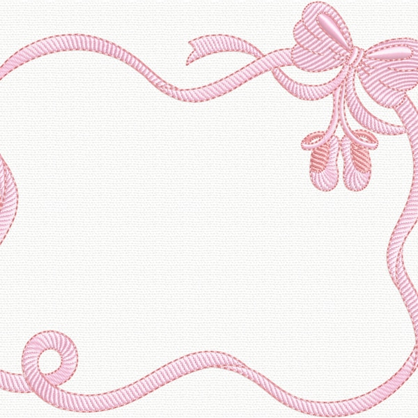 Ballerina Shoes Frame Machine Embroidery Designs - Girl embroidery design, Ballet Machine embroidery pattern - instant download