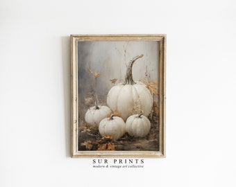 Vintage Pumpkin Still Life | PRINTABLE Fall Pumpkins Print | Wall Art Neutral | Autumn Painting | Halloween Rustic Wall Print Download | 216