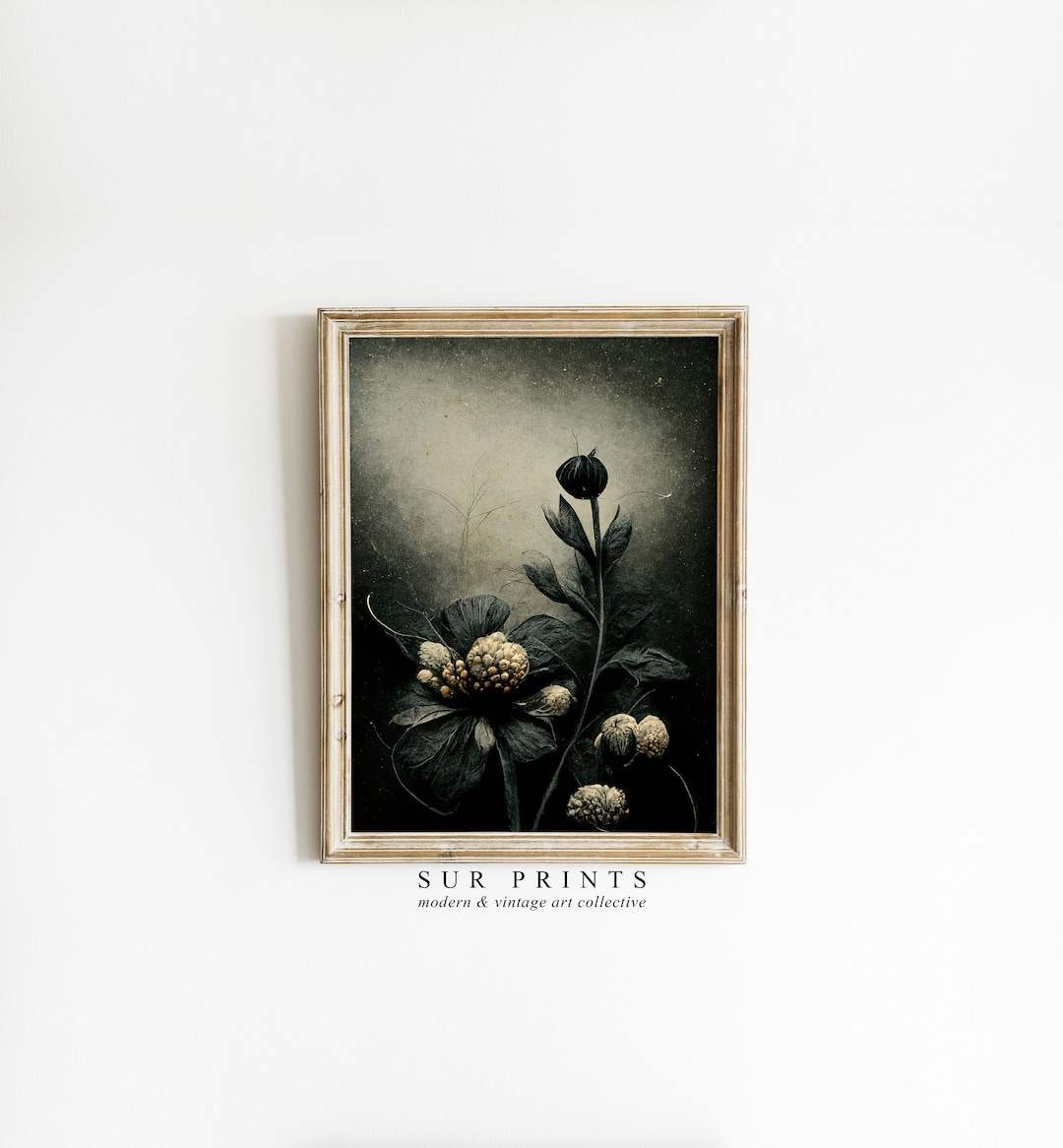 Moody Floral Print | Dark Academia Print | Dark Botanical Wall Art ...