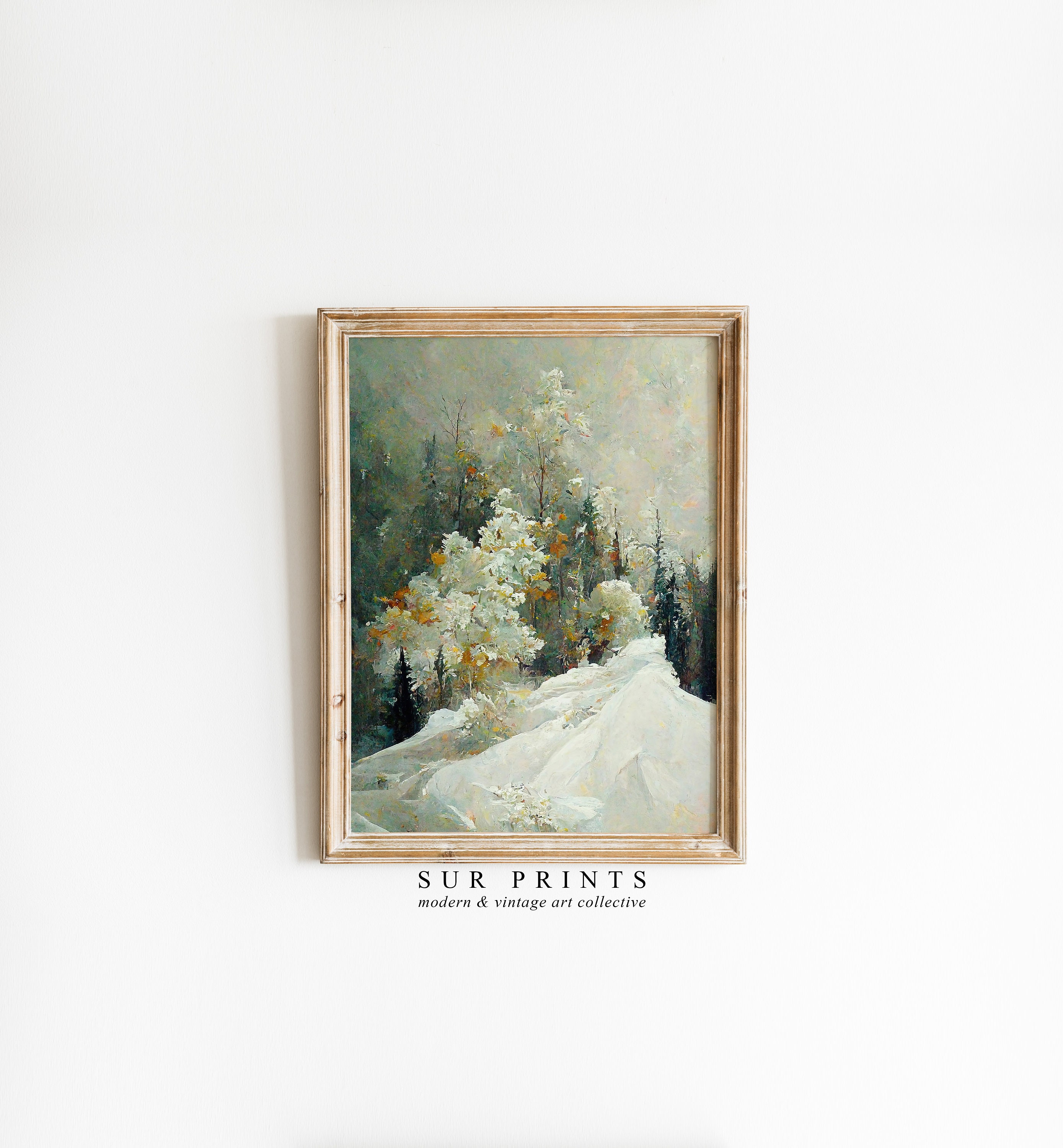Winter Gallery Wall Art Set of 3 Prints Christmas Wall Decor Neutral ...