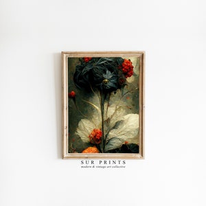 Vintage Flower Painting | Dark Academia Vintage Botanical Still Life Print | Rustic European | Digital Wall Art PRINTABLE | 026