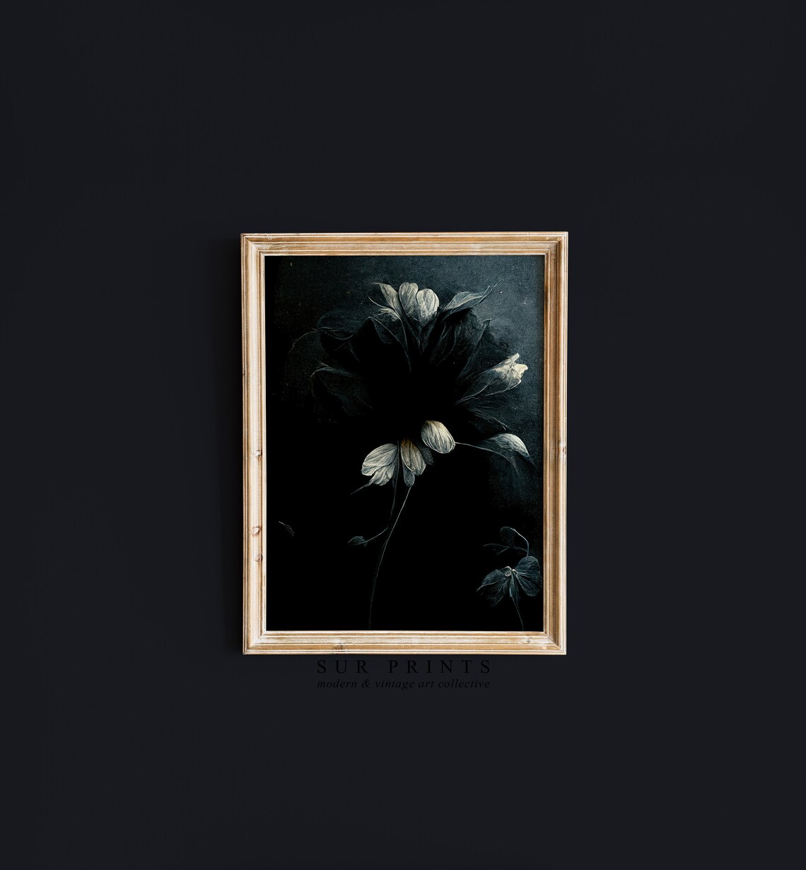 Dark Botanical Wall Art | Farmhouse Decor | Moody Floral Print | Dark ...