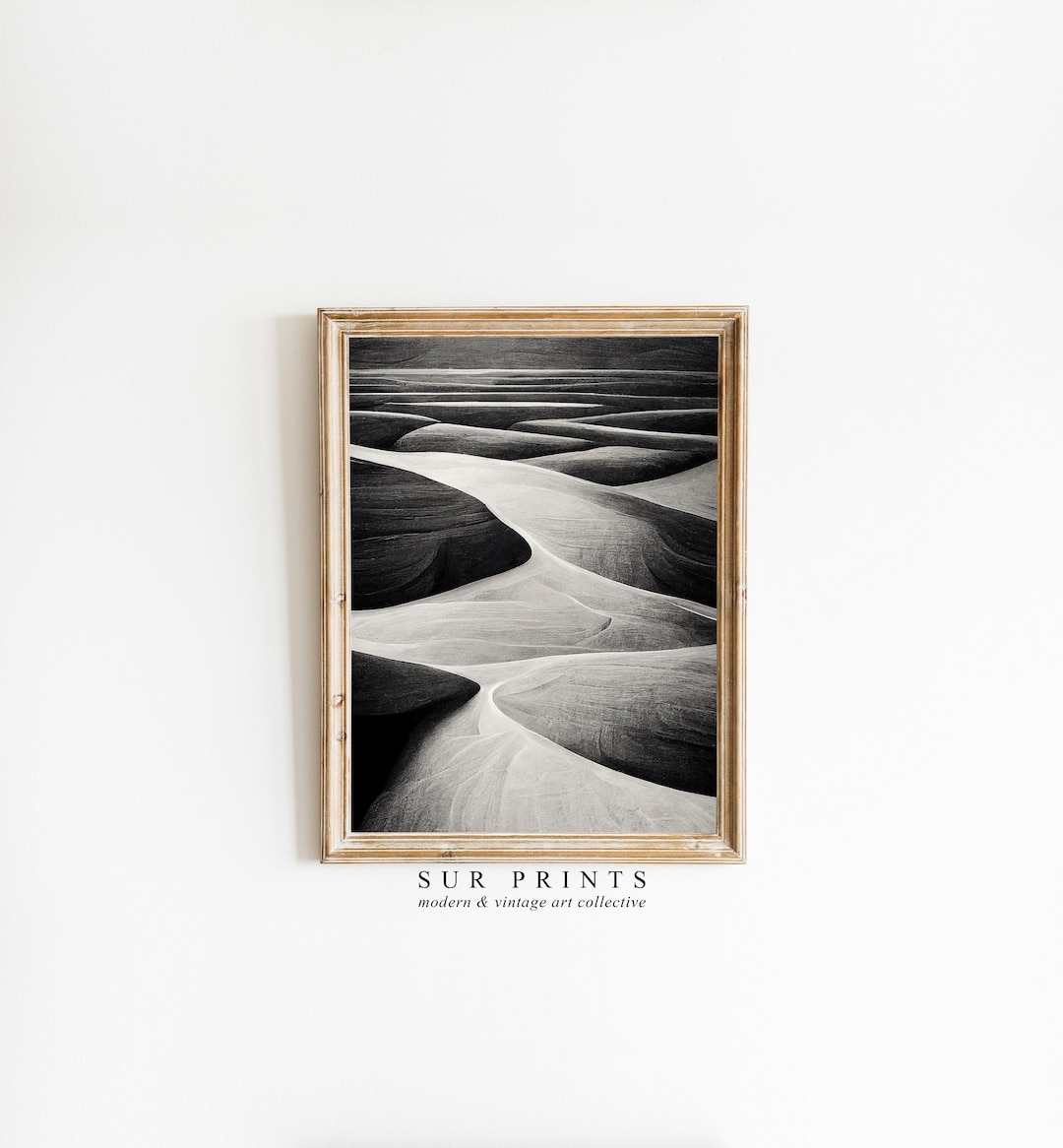 Minimalist Black and White Desert Painting | Moody Landscape ...