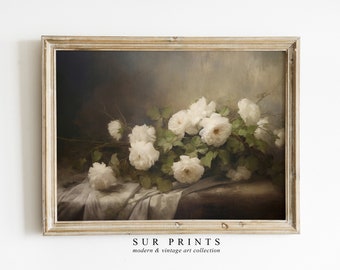 Antique French Print | Flower Painting | Vintage Print Botanical Oil Painting | Antique French PRINTABLE Digital Wall Art | 238