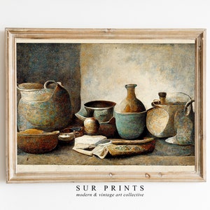 Farmhouse Print | Vintage Rustic Kitchen Painting | Still life Painting | Country PRINTABLE | 072