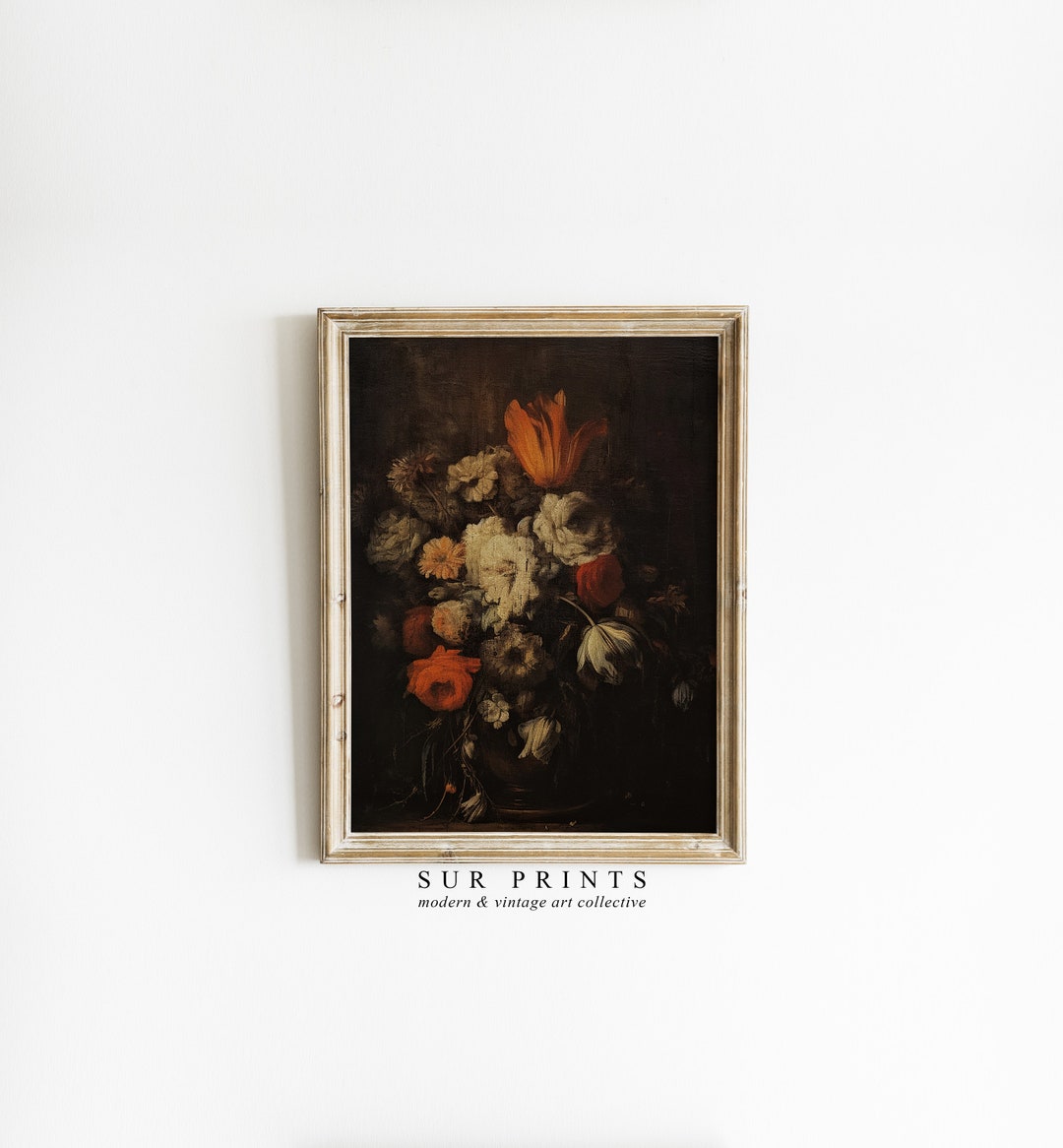 Dark Flower Painting Printable Art, Dark Academia Print, Moody Floral ...
