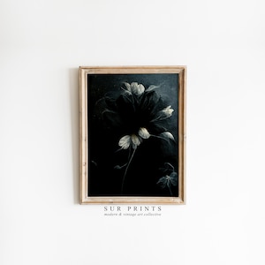 Dark Botanical Wall Art  | Farmhouse Decor | Moody Floral Print | Dark Academia Print | Digital Download | Printable Wall Art| 162