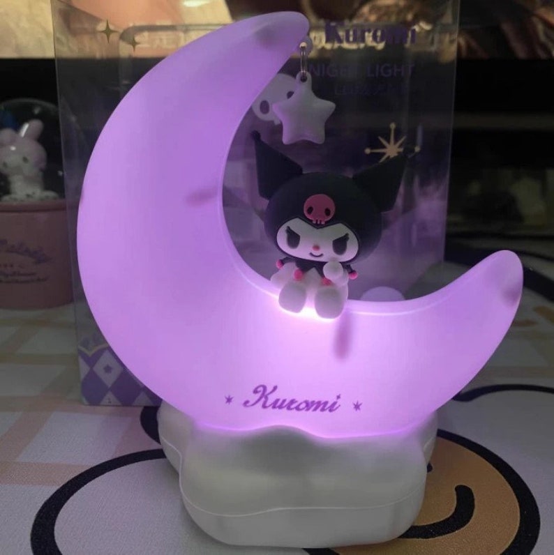Sanrio Kuromi Moon Shaped Night Light Cute Cinnamonroll Etsy