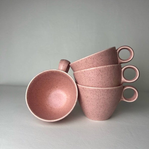 Set of Four Monterey California Pottery Mugs Mid Century