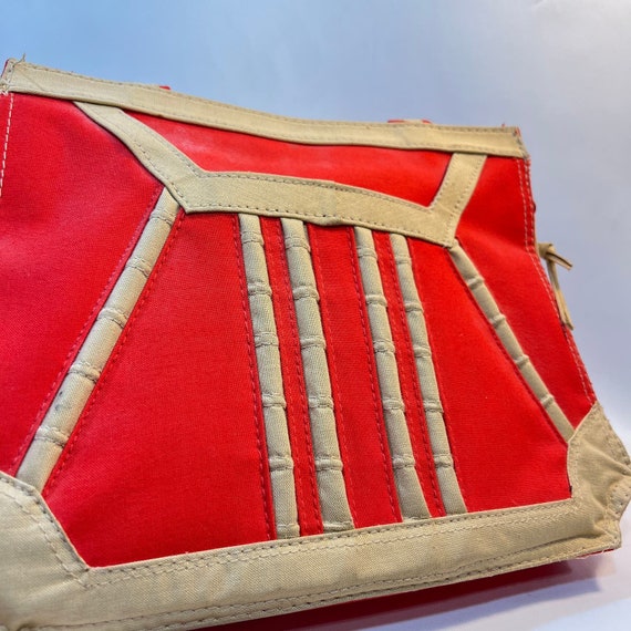 Vintage Holiday Fair Bamboo Red Purse - image 4