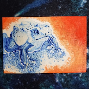 Blue Frog Oil Painting