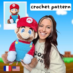 スーパーマリオかぎ針編みパターン PDF - ぬいぐるみ - あみぐるみ - チュートリアル - 米国条件 / FR patron au crochet - Peluche Mario fichier pdf à imprimer