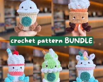 3点セットらくちんクリーム2901 5 in 1 Crochet Coffee Shop Drinks Patterns Bundle - Jellycat