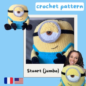 STUART ミニオンのかぎ針編みパターン pdf - 巨大なぬいぐるみ - AMIGURUMI / FR patron au crochet- Peluche Stuart le minion fichier pdf à imprimer