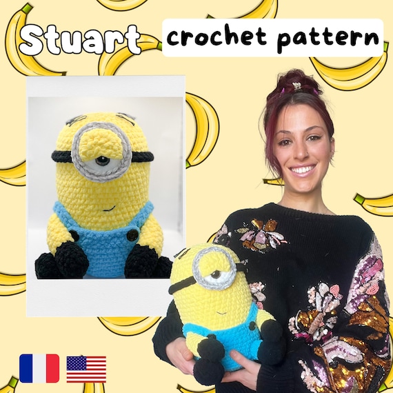Stuart Cuddle Size Minion Crochet Pattern Pdf plush AMIGURUMI FR