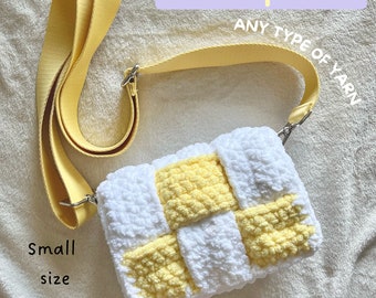 Easy Small Crochet Bag Pattern - Mini Size - Beginner - Meli Melo cross body bag - tote-Market-Handmade bag-Crochet bag PDF- Sac Patron