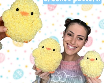 Easter Chubby Chick Crochet Pattern PDF - plush - amigurumi tutoriel US terms - FR patron au crochet-  Poussin Pâques fichier pdf à imprimer
