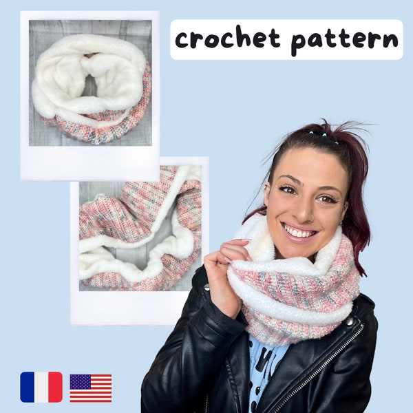 Infinity scarf / snood - crochet pattern US terms - crochet winter accessory / Patron au crochet - echarpe infinity / cache cou - accessoire