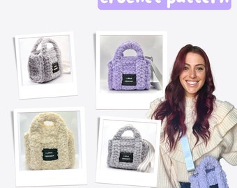 Crochet trendy bag pattern english - Sherpa - Chenille - fashion - Make your own crochet bag / Français Patron crochet sac en bandoulière