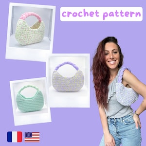 Crochet BAG pattern - US Terms with tutorial - Beginners Friendy - Shoulder Bag / Patron au crochet - Sac épaule - Français + tuto debutants