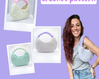 Häkelmuster - Schultertasche / Schultertasche / Patron au crochet - Sac épaule - Français - Häkelanleitung für Anfänger