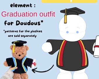 Tenue de remise des diplômes pour doudous - Ours de remise des diplômes - Accessoire pour ma collection de doudous - Patron au crochet Amigurumi Patron diplome pour doudous