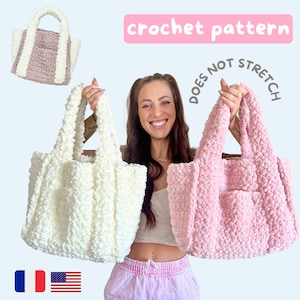 Crochet Bag Pattern Tote - Beginner-No Stretch handbag pattern -Beach bag-Crochet tote-Market-Handmade bag-Crochet bag PDF- Sac Cabas Patron