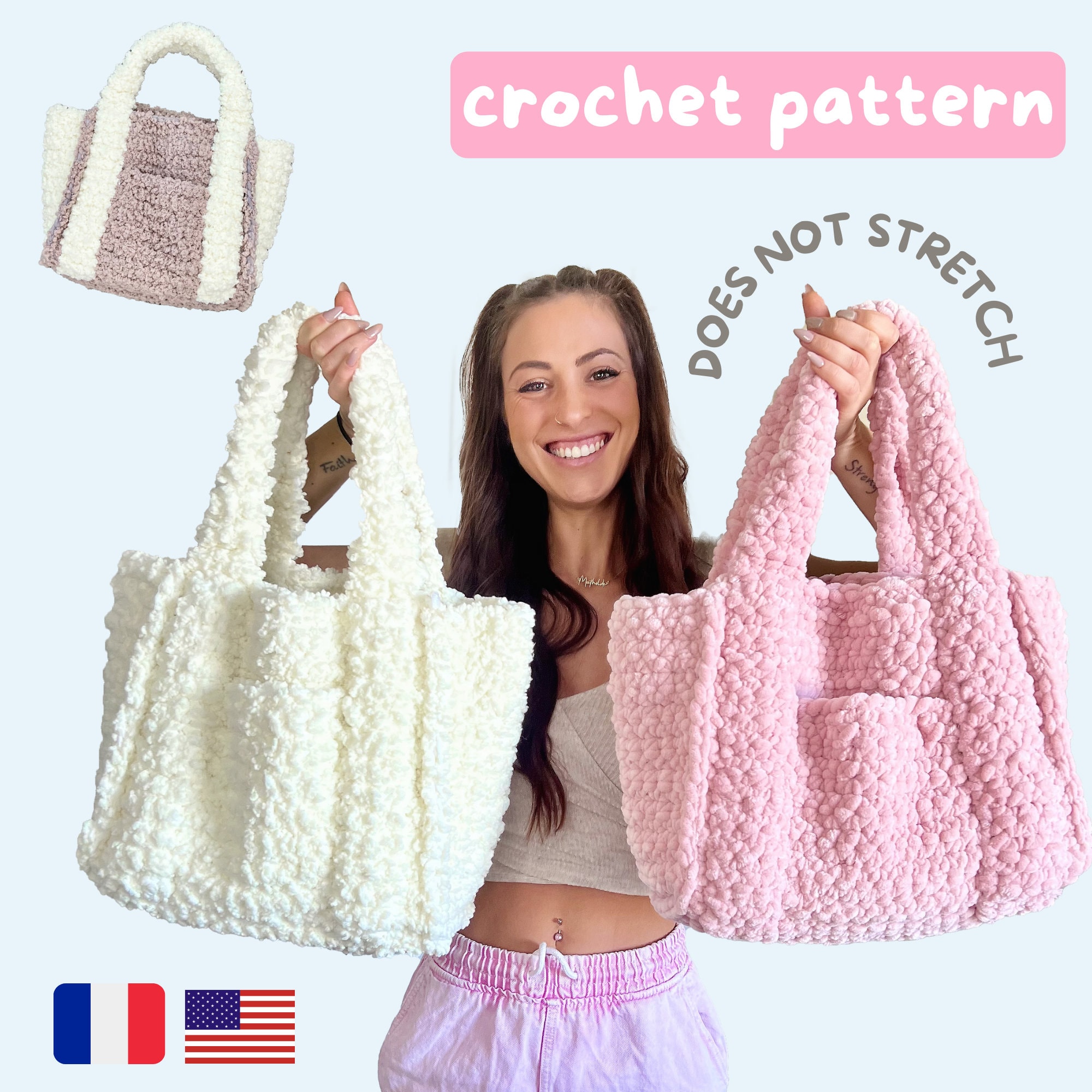 Pink crochet bag hotsell