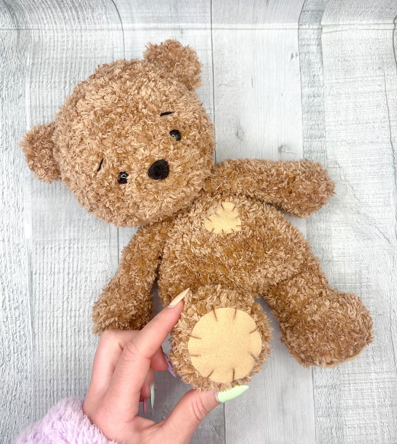 Doudou Teddy Bear Crochet Pattern - Cuddle Size - Bear Amigurumi Pattern - Valentine's day Baby Shower- Ours peluche doudou - patron crochet image 7