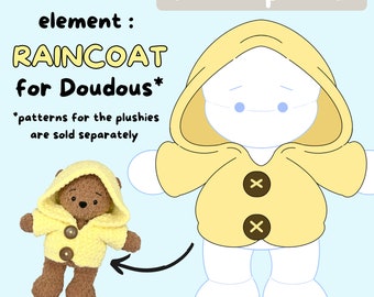 RAIN COAT for doudous - Accessory for my doudou collection - Crochet Pattern  Amigurumi Pattern