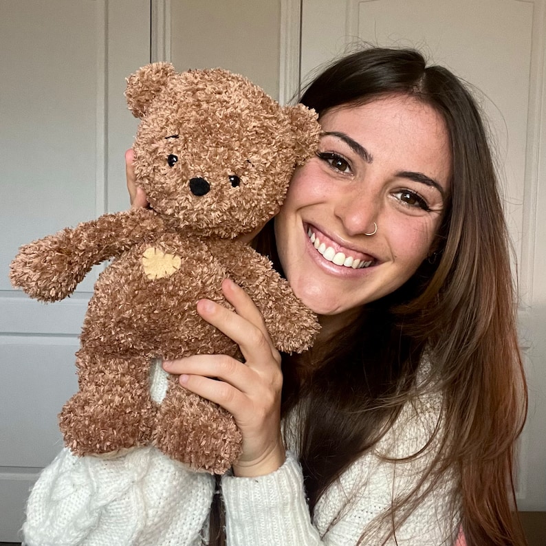 Doudou Teddy Bear Crochet Pattern - Cuddle Size - Bear Amigurumi Pattern - Valentine's day Baby Shower- Ours peluche doudou - patron crochet image 6