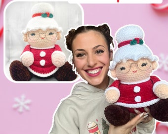 Mrs Claus Crochet Pattern - Cuddle Size - Mrs Claus Amigurumi Pattern - Mme Noel - patron au crochet